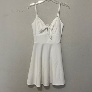 FRANCESCA'S JUN & IVY WOMEN'S XS WHITE FIT & FLARE SLEEVELESS ZIP UP MIN…